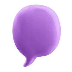 Transparent PNG 3d talking cloud, shiny cloud foam. 3d talking ballon. Purple cloud foam illustration. Modern chatting bubble.
