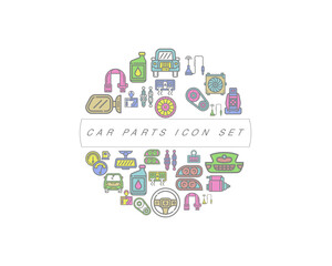 Naklejka premium Vector car service icon set