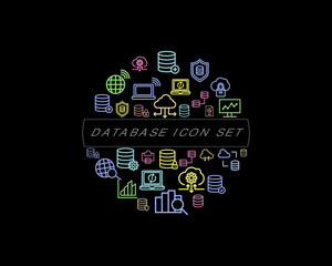 Vector database icon set
