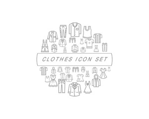 Fototapeta premium Vector clothes icon set