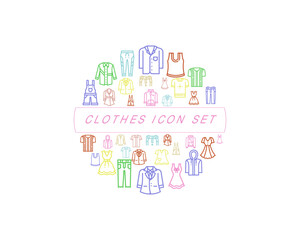 Vector clothes icon set