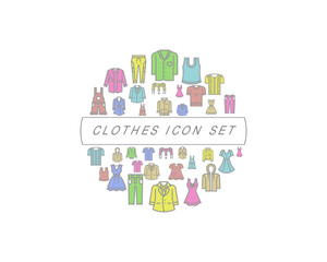 Vector clothes icon set