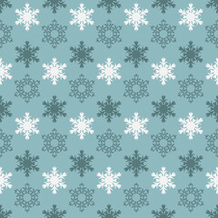 Mint green seamless pattern with snowflake, christmas festive winter art snowflake icicle