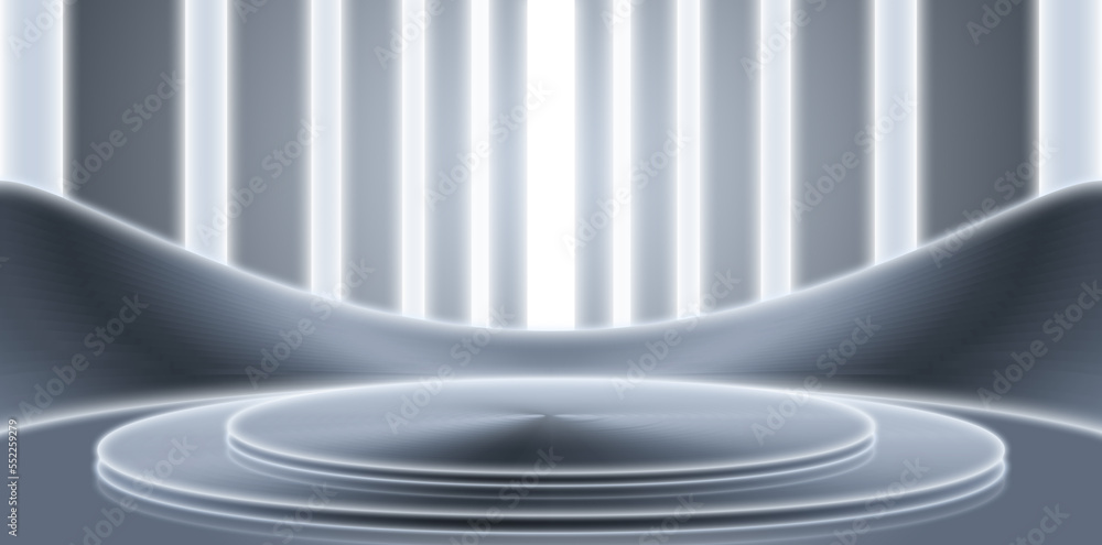 Poster 3d rendering metal silver texture display exhibition future science and technology spatial sense bac