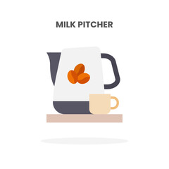 Milk Pitcher icon flat. Vector illustration on white background. Can used for web, app, digital product, presentation, UI and many more.