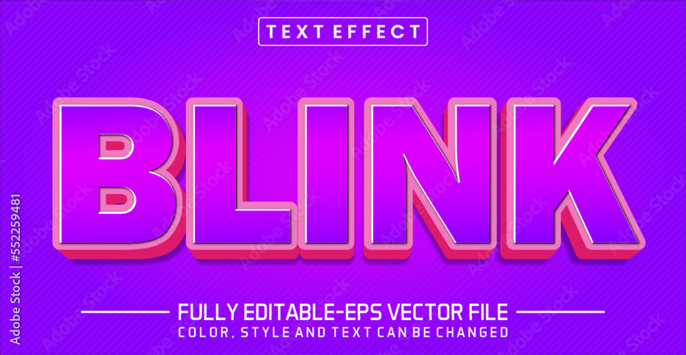 Aufkleber blink text style effect gradient color 3d concept