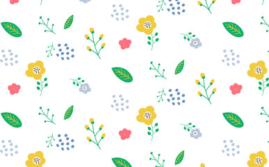 北欧風花柄背景パターン　スカンジナビア