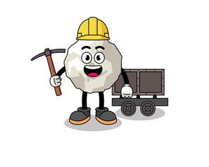 Mascot Illustration of crumpled paper miner