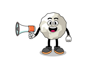 crumpled paper cartoon illustration holding megaphone