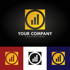 abstract telecommunication company branding logo design, template design with signal line icon