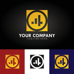 Abstract corporate branding logo design, template design with number 4 icon