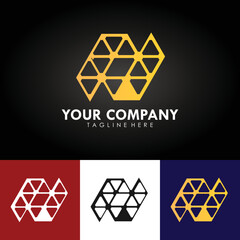 Abstract corporate branding logo design, template design with the icon of the letter N initial