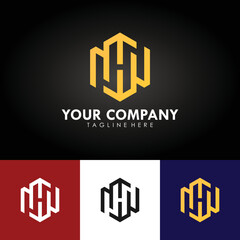 abstract corporate branding logo design, template design with the icon of the letter N initial