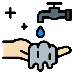 wash hand filled outline icon