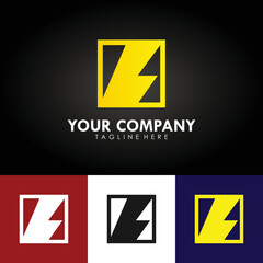 abstract electrical company branding design logo, template design with lightning icon