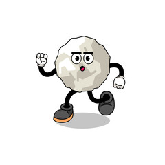 running crumpled paper mascot illustration