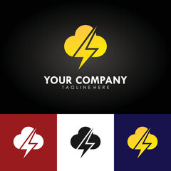 abstract electrical company branding design logo, template design with lightning icon