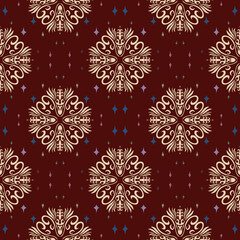 Red background Ethnic pattern traditional seamless pattern Aztec African embroidery Indonesian Indian for fabric print cloth dress carpet cloth dress fabric sarong rug