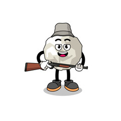 Cartoon Illustration of crumpled paper hunter