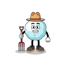 Cartoon mascot of snowball farmer