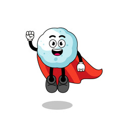 snowball cartoon with flying superhero