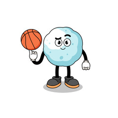 snowball illustration as a basketball player