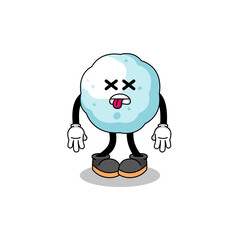 snowball mascot illustration is dead