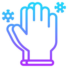 glove gradient line icon