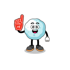 Cartoon mascot of snowball number 1 fans