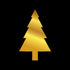 Fototapeta premium gold christmas tree vector icon