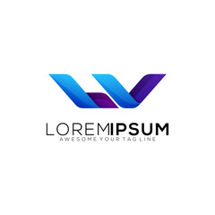 abstract colorful logo letter LV gradient modern