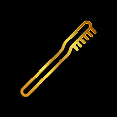 gold toothbrush vector icon