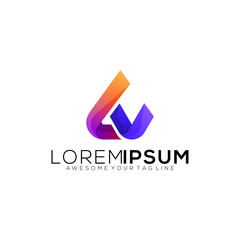 colorful logo letter LV gradient modern