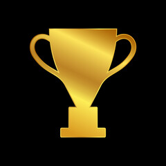 gold trophy vector icon