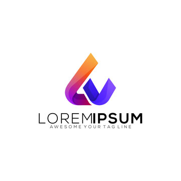 colorful logo letter LV gradient modern