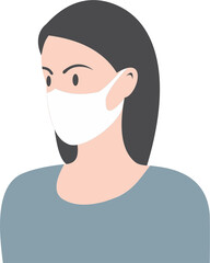 Women wear white mask PNG 202212081