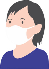 kids wear white mask PNG 