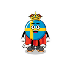 Mascot Illustration of sweden flag king