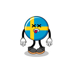 sweden flag mascot illustration is dead