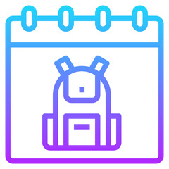 school gradient line icon