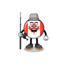 Mascot Illustration of canada flag fisherman