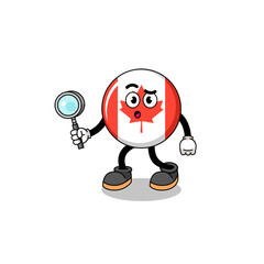 Mascot of canada flag searching