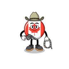 Character mascot of canada flag as a cowboy
