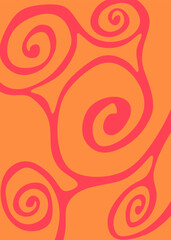 Abstract background with cute wavy and curly line pattern