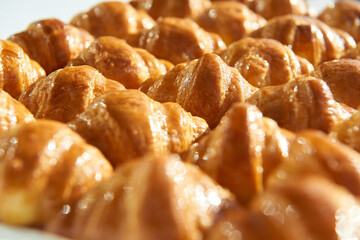 View of the many savory mini-croissants.