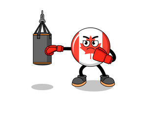 Illustration of canada flag boxer