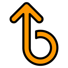 curve filled outline icon