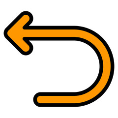 turn filled outline icon