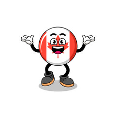 canada flag cartoon searching with happy gesture