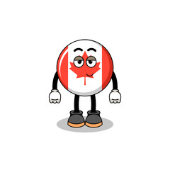 canada flag cartoon couple with shy pose